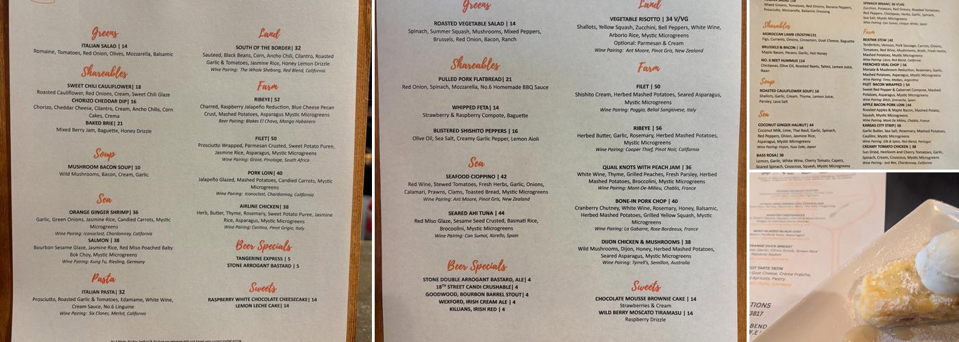 No.6 Scratch Kitchen Menu