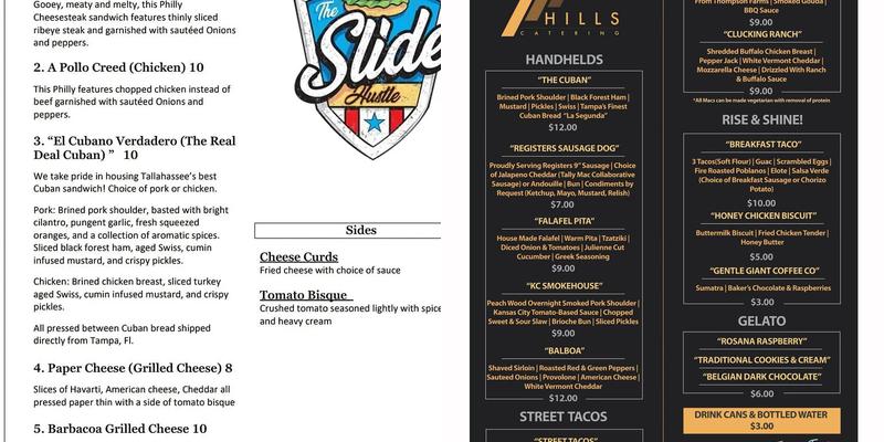 Slide Hustle Kitchen Menu