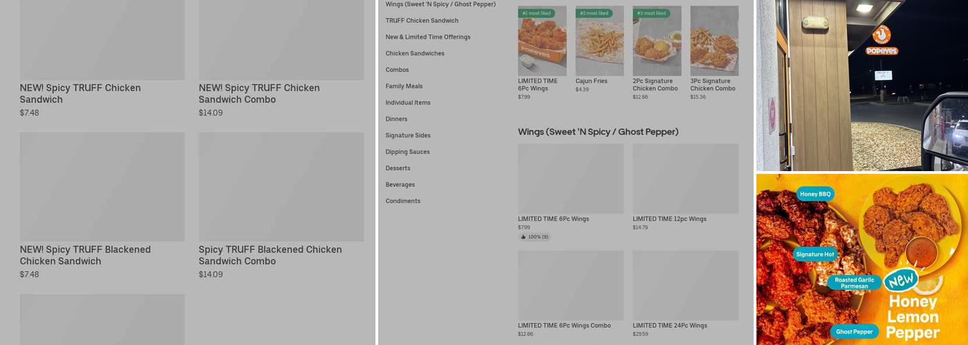 Popeyes Louisiana Kitchen Menu