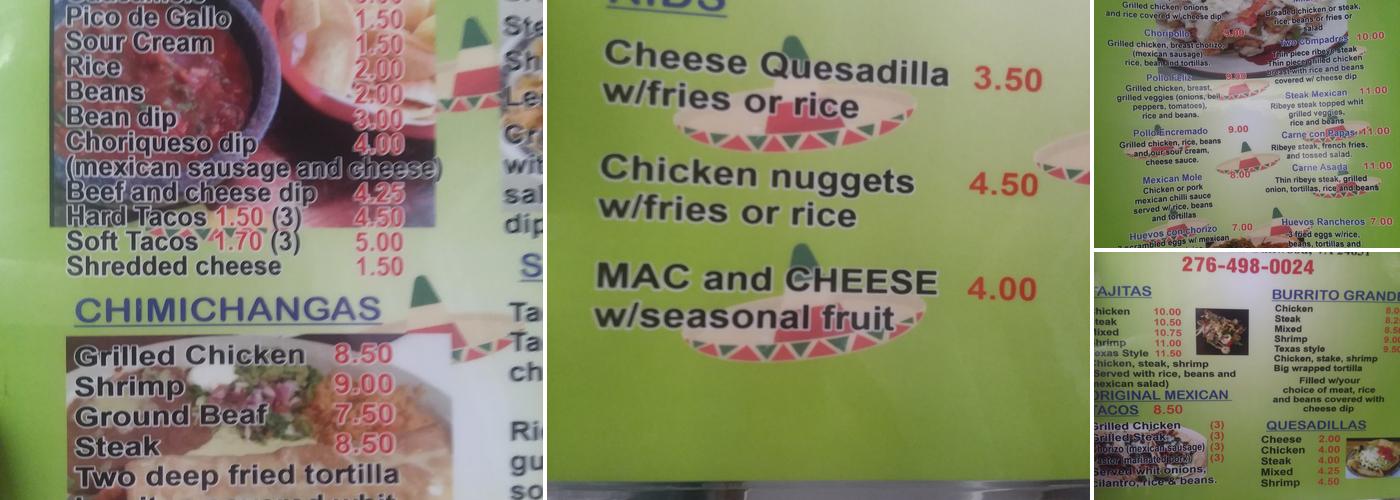 The Dragons Den Cafe Menu