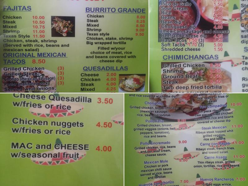 The Dragons Den Cafe Menu