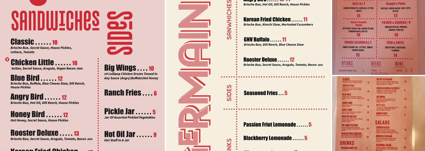 Germain's Chicken Sandwiches Menu