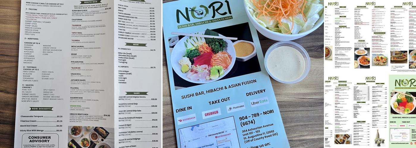 Nori Restaurant Menu