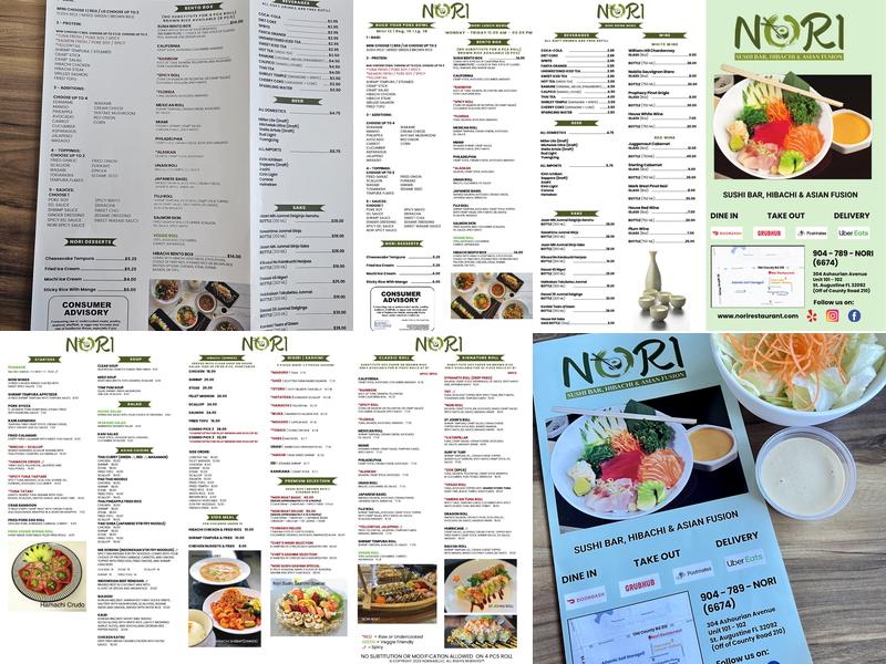 Nori Restaurant Menu