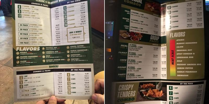 Thighstop Menu