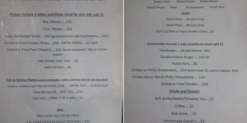 Uncle J’s Grill Menu