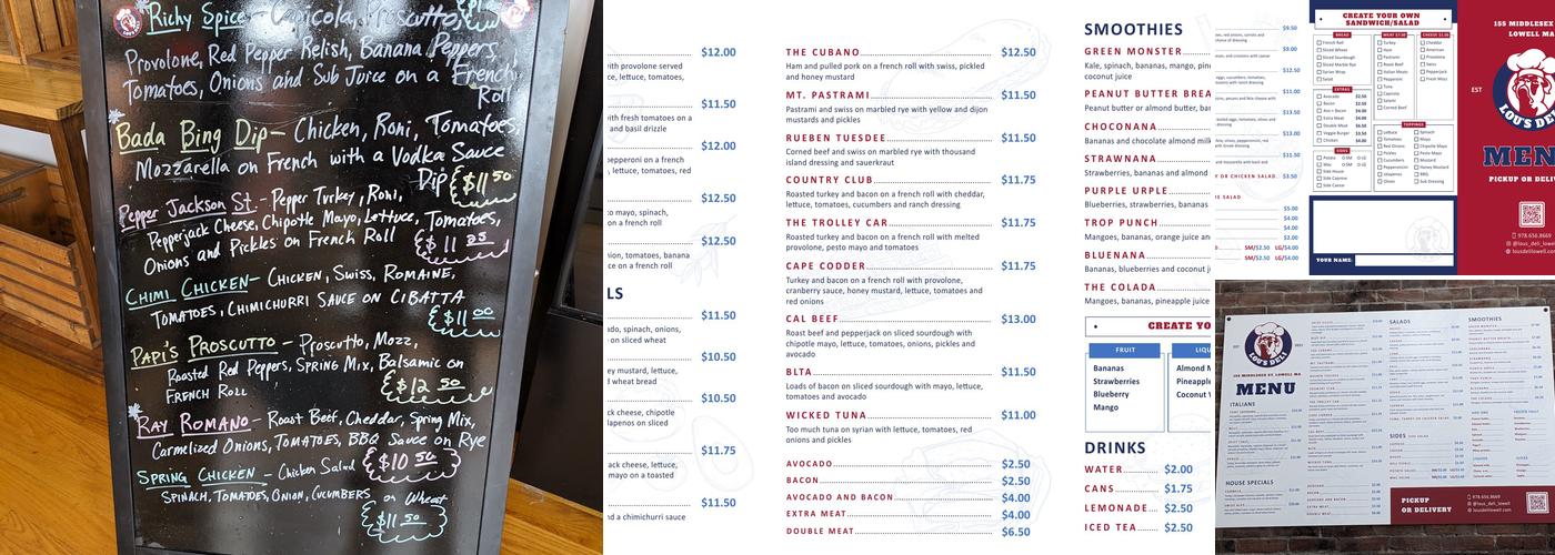 Lou's Deli Menu