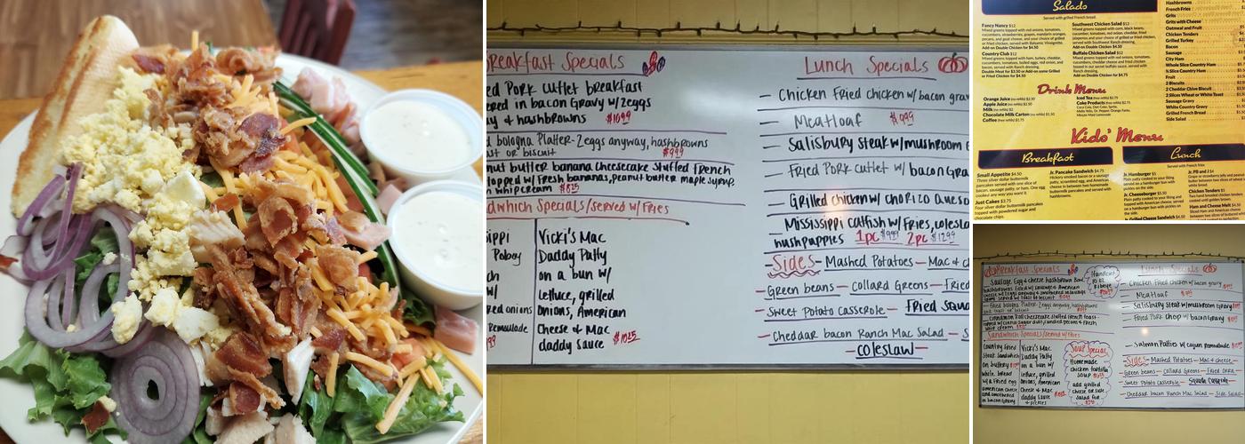 Vicki's From Scratch Home Cookin' Menu