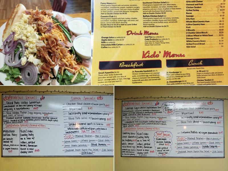 Vicki's From Scratch Home Cookin' Menu