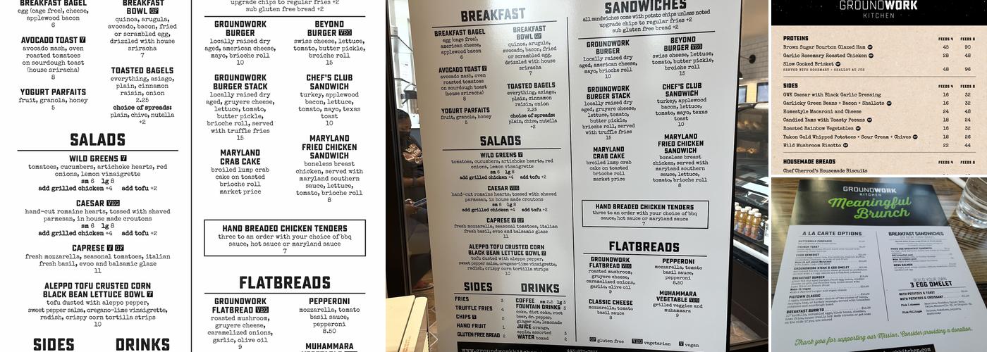 Groundwork Kitchen Menu