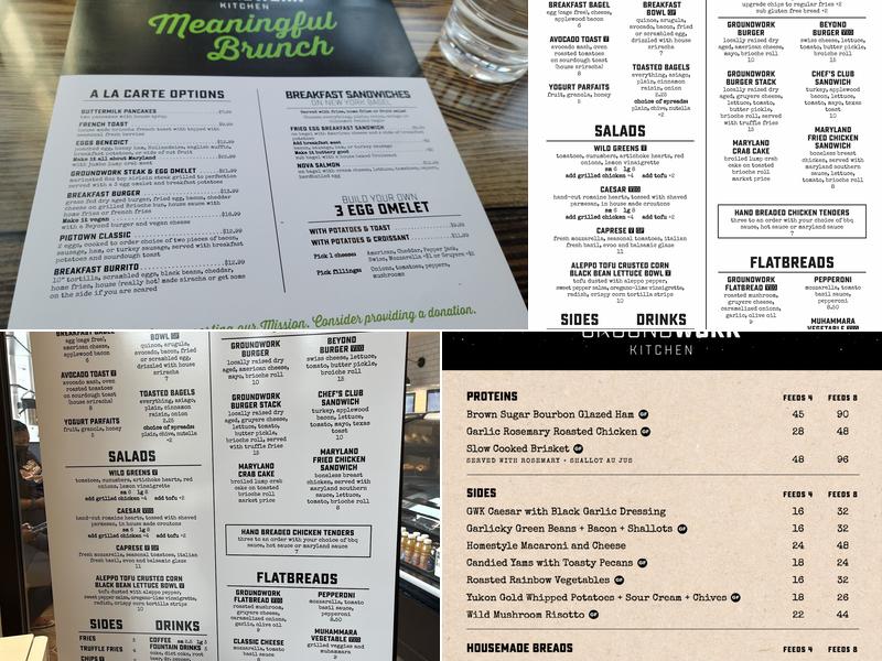 Groundwork Kitchen Menu
