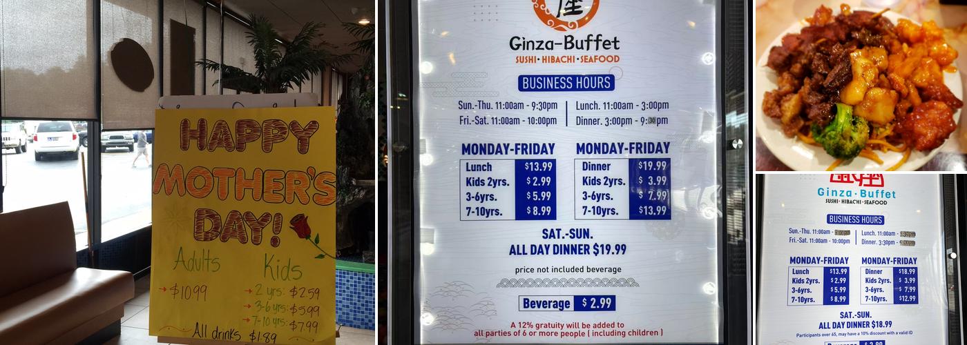 Ginza Buffet Menu
