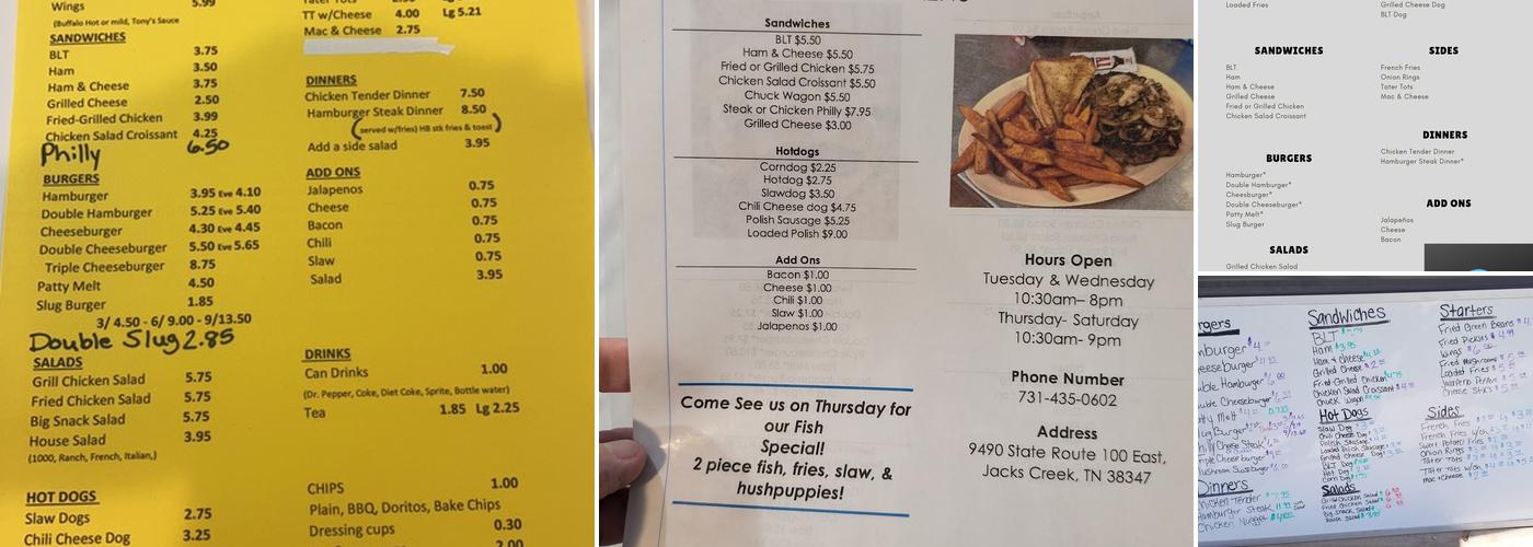 Jack’s Creek Grill and Go Menu