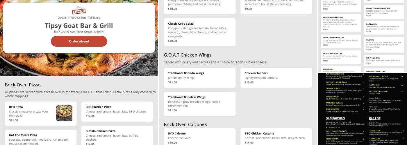 Tipsy Goat Bar & Grill Menu