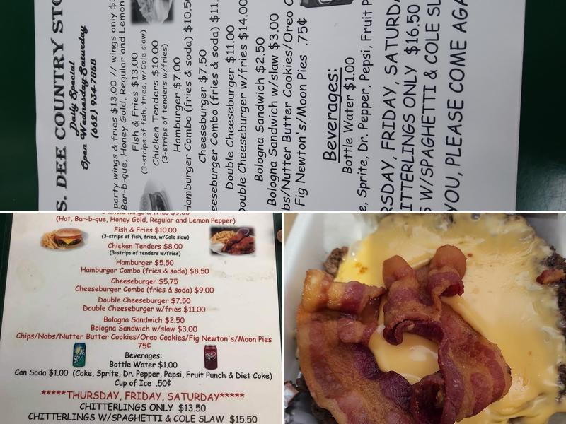 Ms. Dee's Country Store Menu