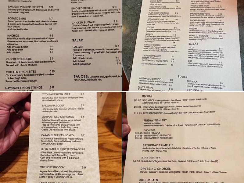 Outpost - Lake Koshkonong Menu