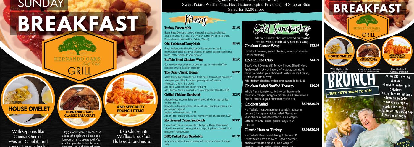 Hernando Oaks Bar and Grill Menu