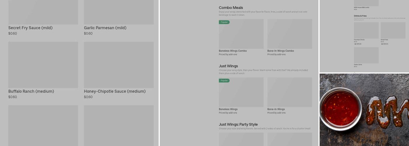 It's Just Wings Menu