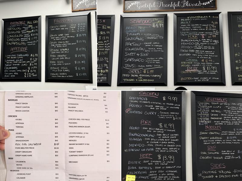 Luzviminda Grocery and Restaurant Menu