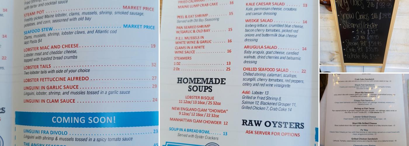 Jacks Surf & Turf Menu