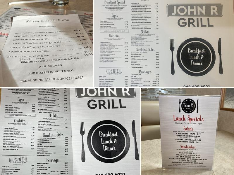 John R Grill Menu
