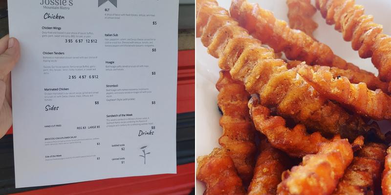 Jossie's Mountain Bistro Menu