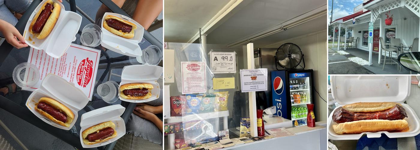 Jayden’s beef fried sausage dogs Menu