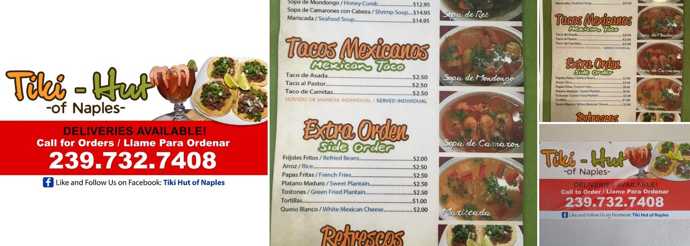 Tiki Hut of Naples Menu