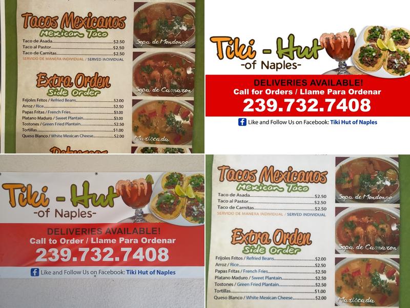Tiki Hut of Naples Menu