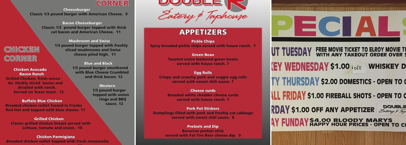 Double R Eatery and Taphouse LLC Menu