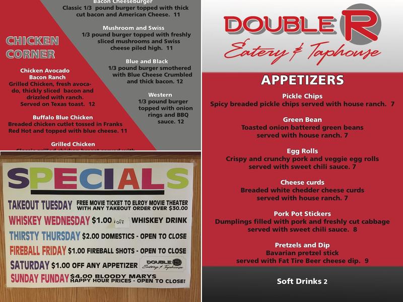 Double R Eatery and Taphouse LLC Menu
