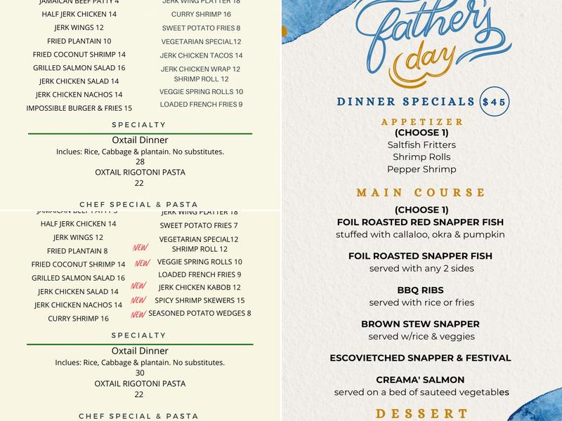 Vybz Rooftop Menu