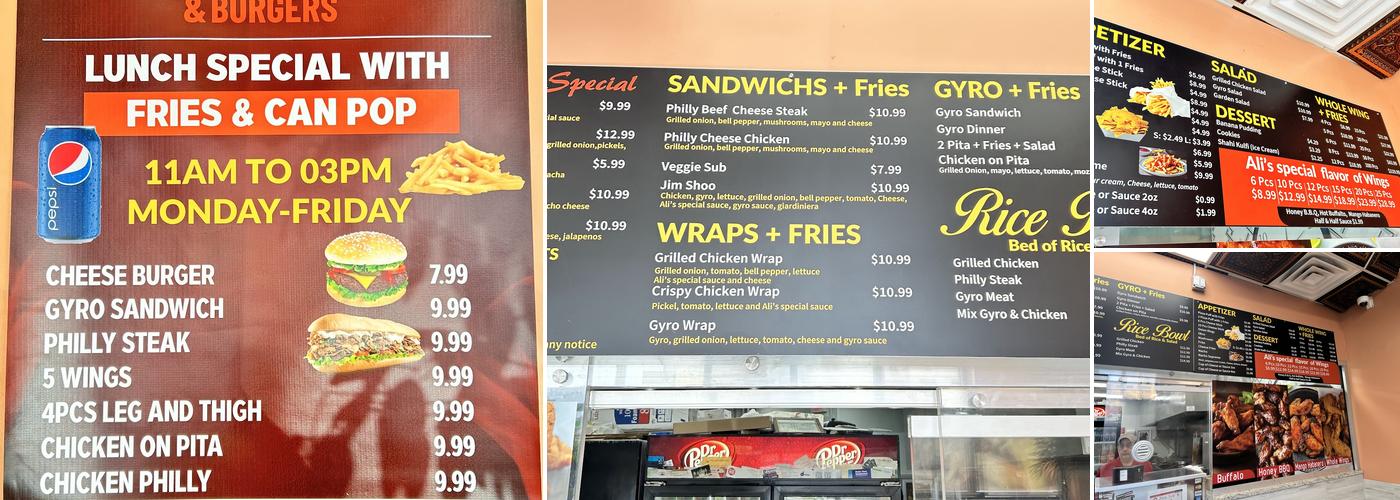 Ali's broast & burgers(zabiha halal) Menu