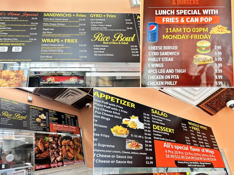 Ali's broast & burgers(zabiha halal) Menu