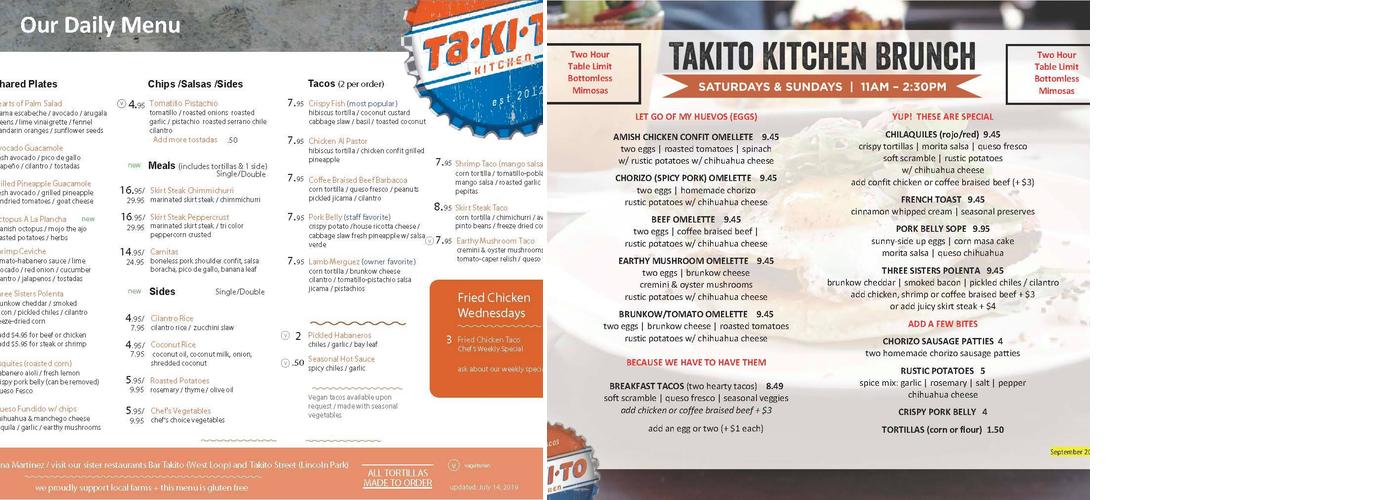 Mary's Kitchen Menu
