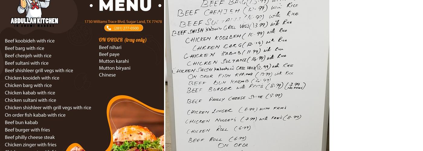 Abdullah Kitchen Menu