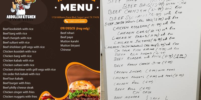 Abdullah Kitchen Menu