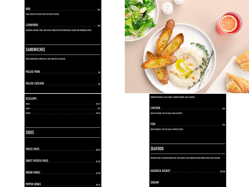 Taste Buds Seaside Menu