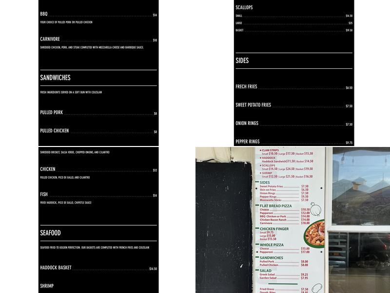 Taste Buds Seaside Menu