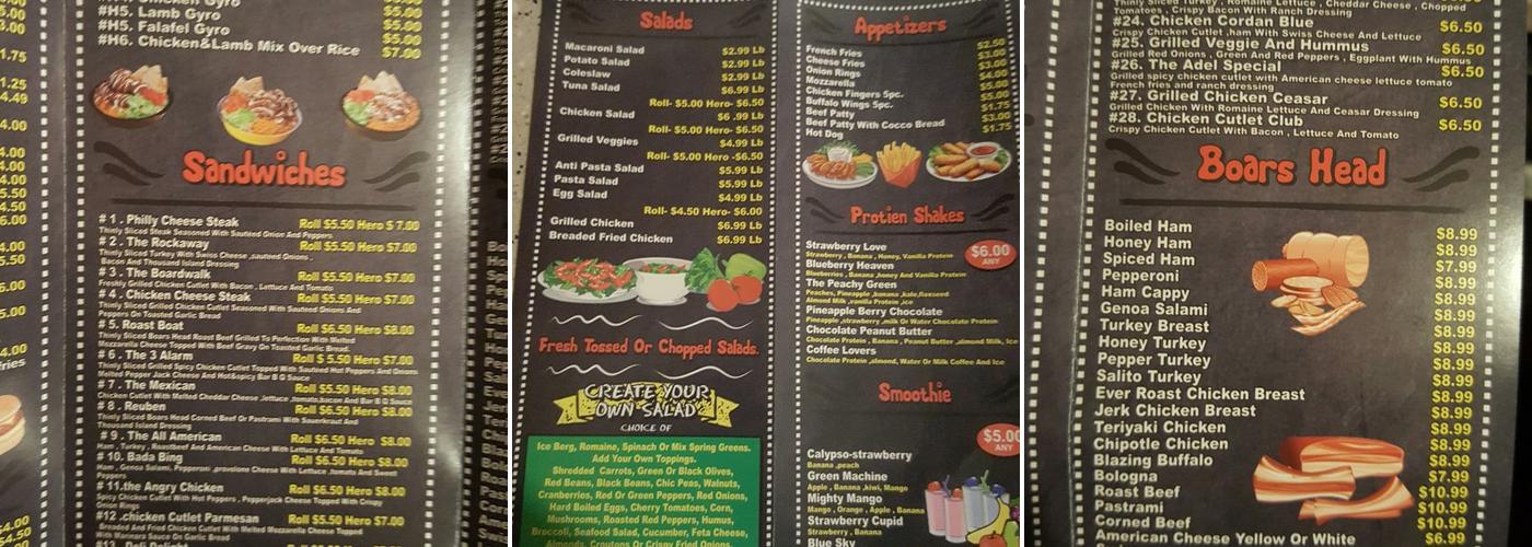 Deli Grill Menu