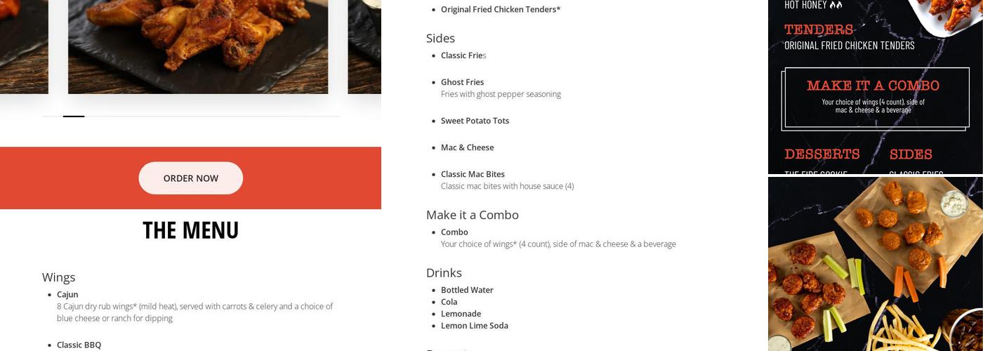 Firebelly Wings Menu