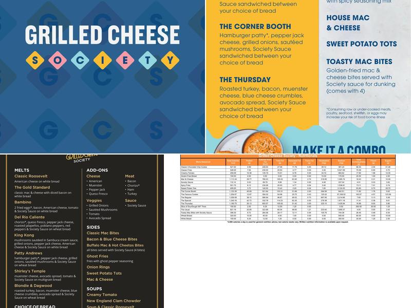 Grilled Cheese Society Menu