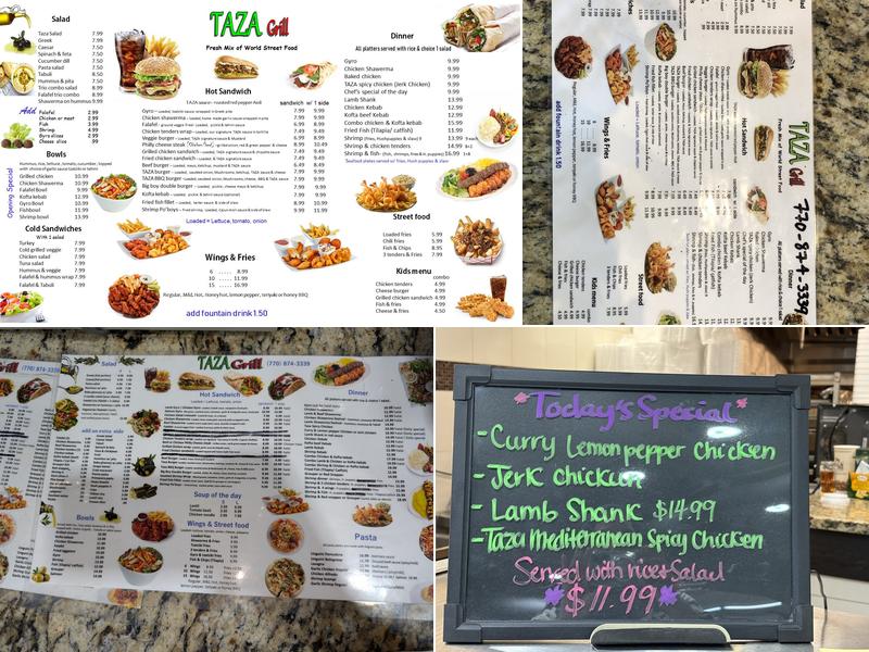 Taza Grill Menu