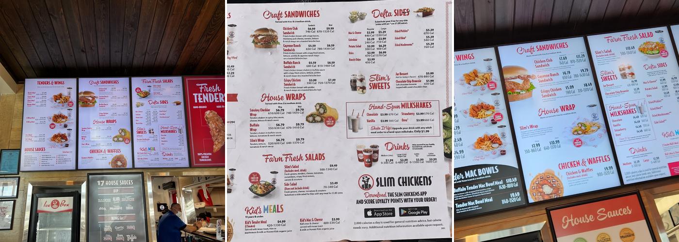 Slim Chickens Menu