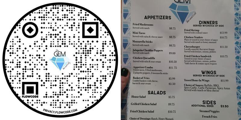 Gem Bar & Grill Menu