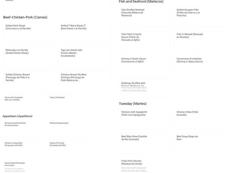 SKY BLUE RESTAURANT & LONGE Menu