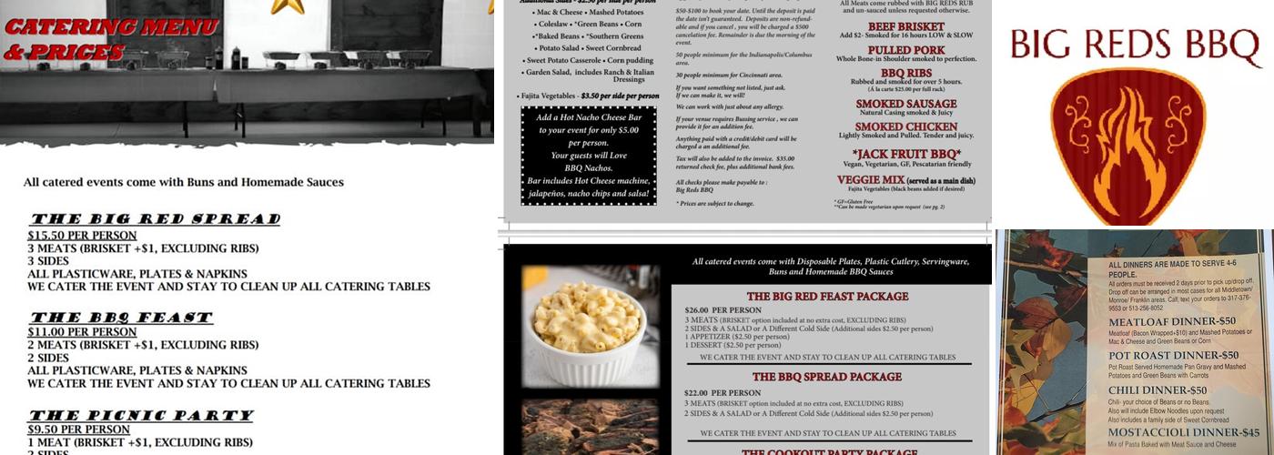 Big Reds BBQ Menu