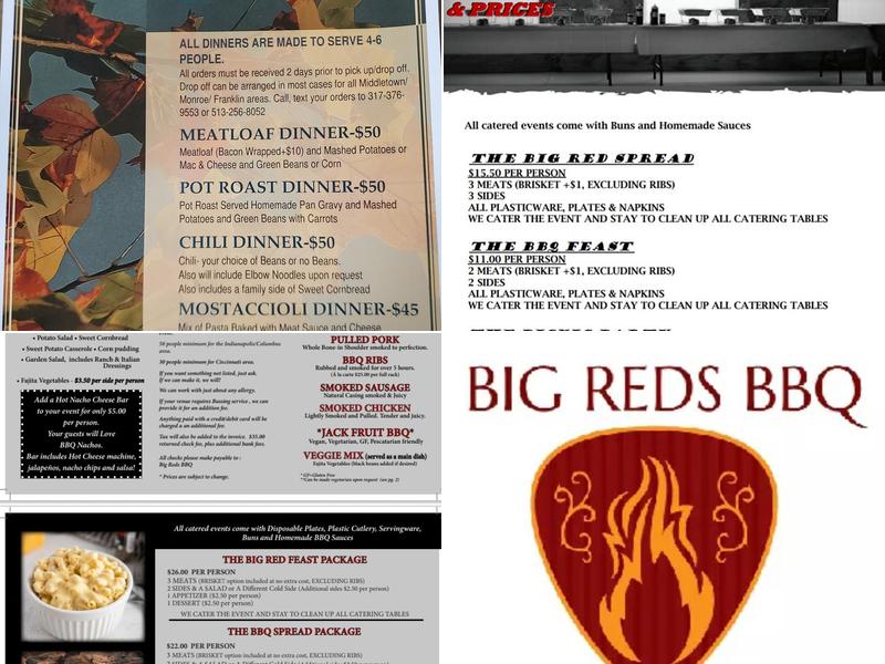 Big Reds BBQ Menu