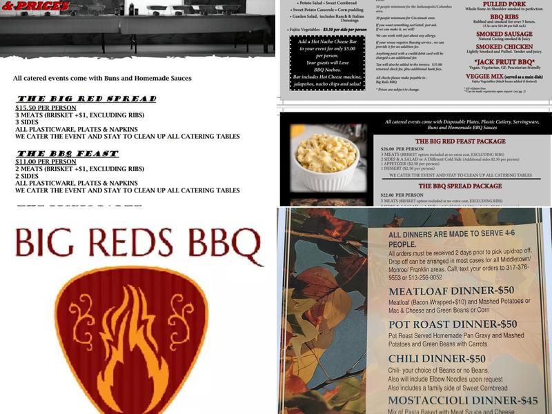 Big Reds BBQ Menu