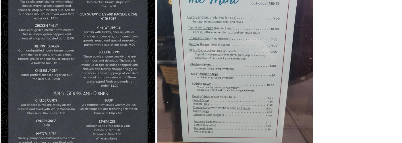 The Mint Menu